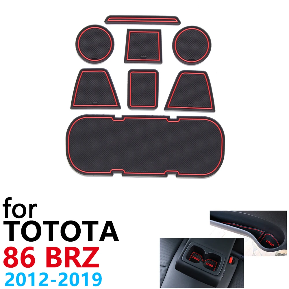 Beste Anti Slip Rubber Cup Kussen Deur Groef Mat voor Toyota 86 Subaru BRZ GT86 FT86 Scion FR S 2012 ~ 2019 Accessoires mat voor telefoon