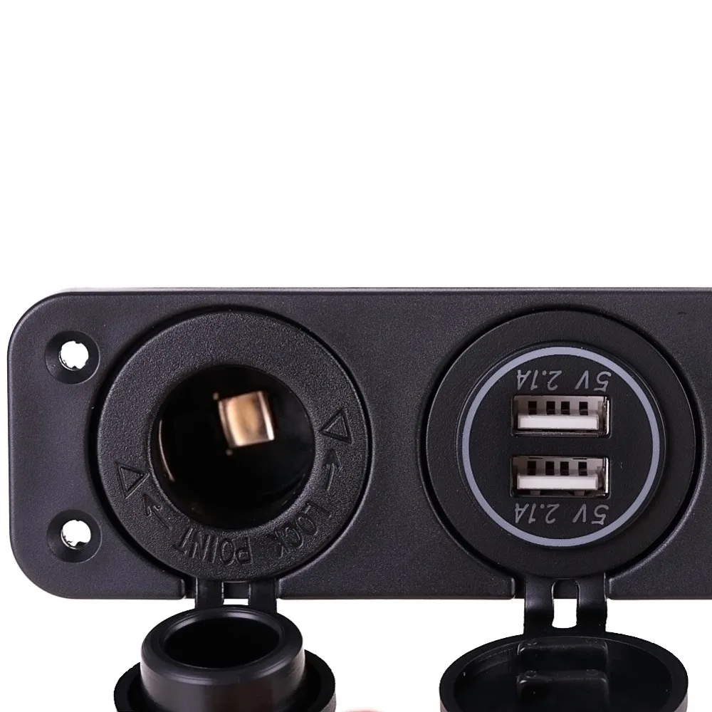 Новая панель 4 переключатель отверстия двойной USB порт 12 в прикуриватель штекер Цифровой вольтметр переключатель для лодки автомобиля грузовика