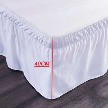 

Solid Color Elastic Bed Skirt Home Hotel Bedroom Bed Side Skirt Home Textile Bed Protective Removable Bedding Decorations Band