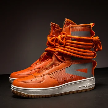 

Designer Hip Hop Men Boots Casual High Top Sneakers Men Tenis Sapato Masculino Zapatos Hombre Basket Man Light Breathable Shoes