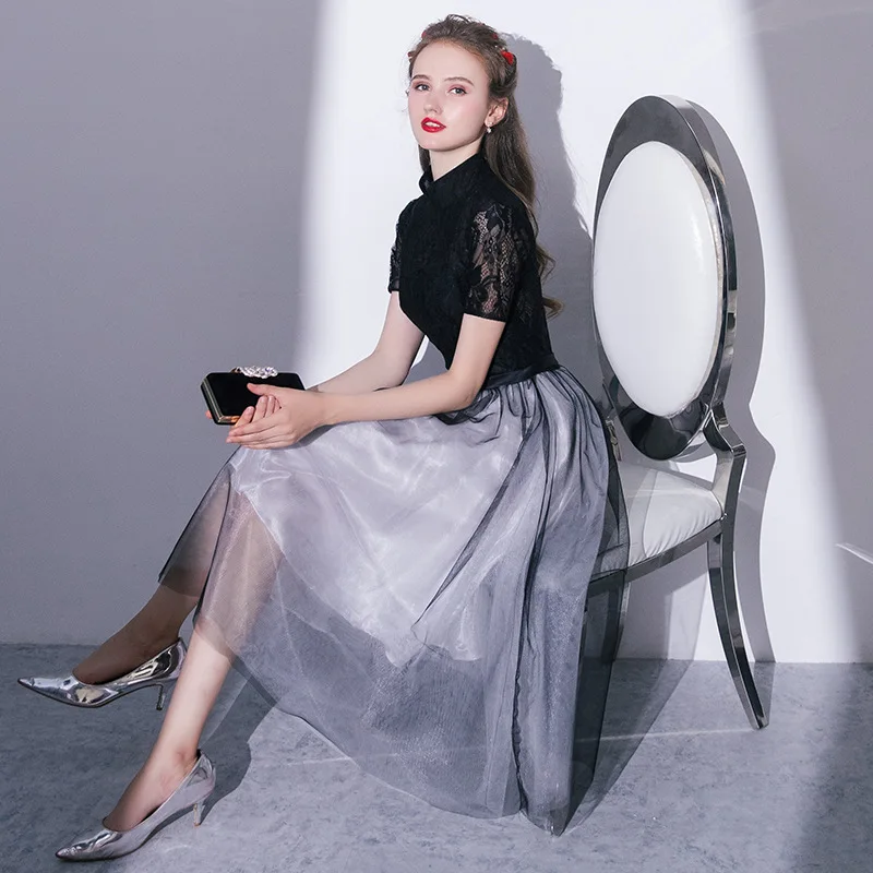 Robe de soiree красивое элегантное кружевное вечернее платье модное кружевное черное вечернее платье невесты вечернее платье