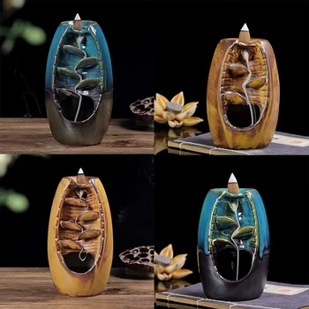 

Left and right source blue retro back incense burner agarwood sandalwood Zen tea ceremony