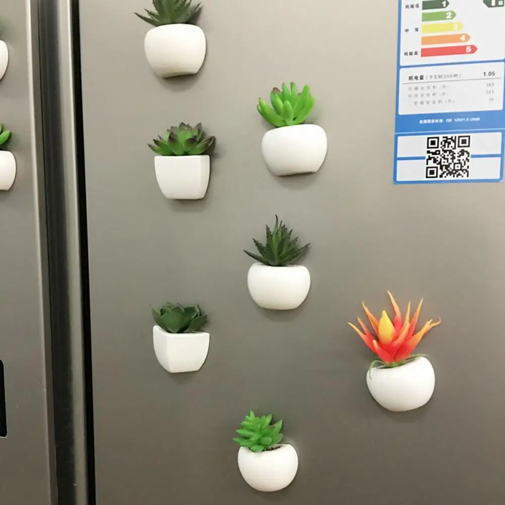 Magneti verdi artificiali potsucculente piante magneti da frigorifero plastica rimovibile senza graffi magneti per lavagna decorazioni da cucina