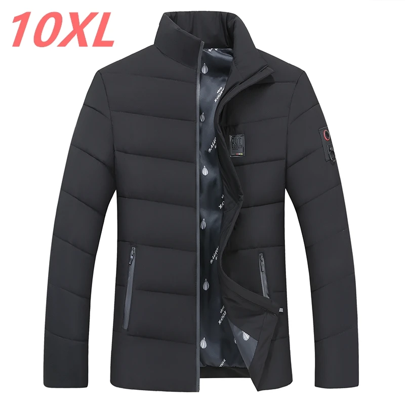 

NEW Parka Cotton Padded Winter Jacket Coat Mens Warm Jackets Male Solid Color Stand Collar Zipper Thick Coats Parkas