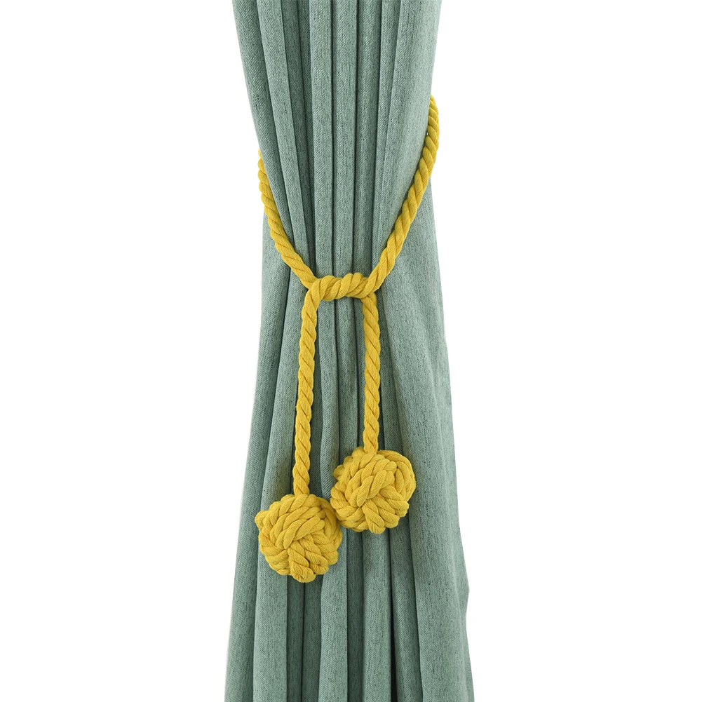 1 Pair Long Loop Decorative Rustic Bedroom Curtain Tieback Holdbacks Tie Rope Living Room No Screws Home Solid Knitting