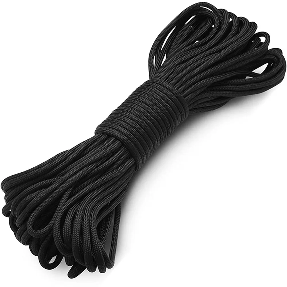 Nylon Rope 3mm x 15m 50ft Black General Purpose Strong Utility Purlon Rope Cord Nylon Army AA7635