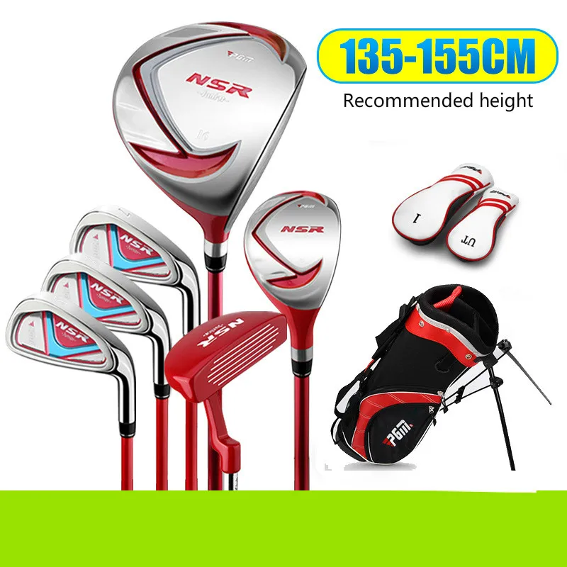 red 135-155cm PGM Boys'Golf Club Комплект подходит для мальчиков и девочек 6 клубов JRTG006 - Цвет: red 135-155cm