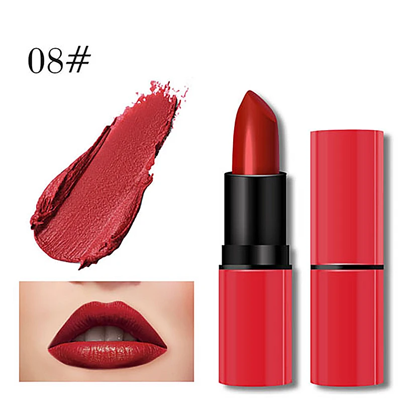 Winter Moisturizing Matte Lipstick Waterproof Lips Moisturizing Easy To Wear Makeup Lip Sticks Gloss Cosmetic Makeup Gift - Цвет: 08