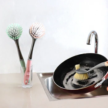 

Cleaning Brush Multifunctional Thickening Double Brush Head Decontamination Brush Kitchen Pot Long Handle Plastic Brush