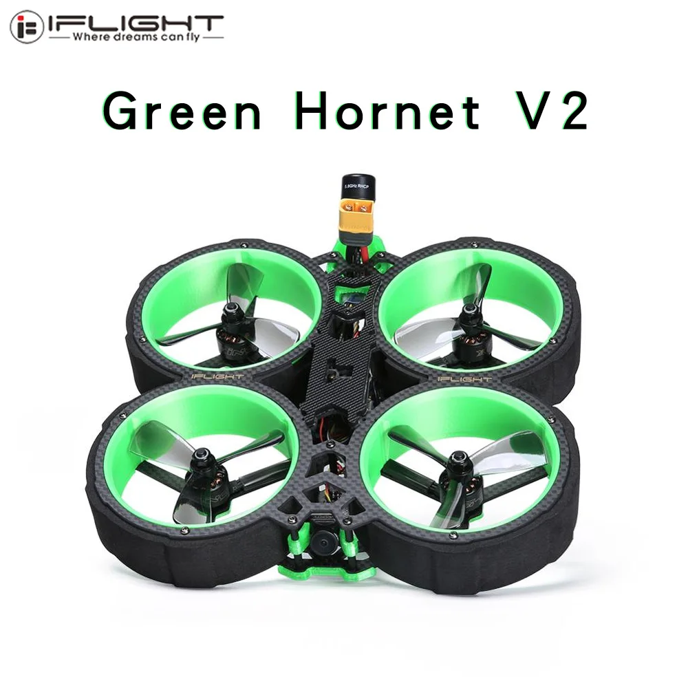 IFlight Green Hornet V2 3 дюйма 145 мм 4S 6S CineWhoop BNF W/ XING-C двигатель 1408/sucex-E mini F4 35A 300mW stack/3040 prop для