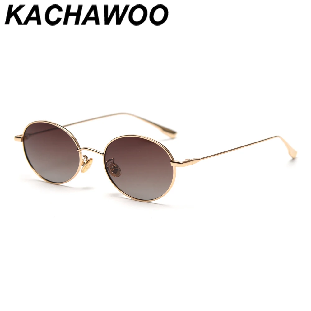 Мужские и женские овальные очки Kachawoo маленькие круглые солнцезащитные