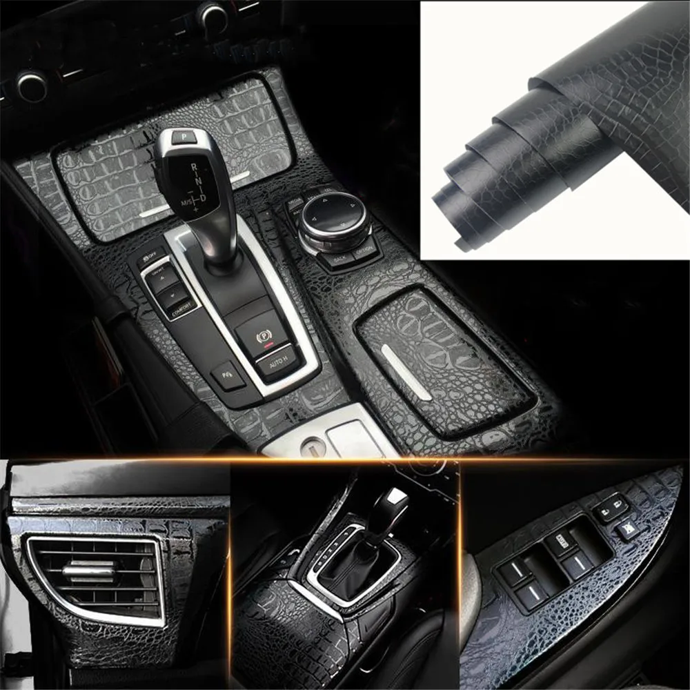 

152*10 cm 152*20 cm Automotive Interior Stickers Car Sticker Film Simulation Crocodile Styling Texture Interior Decoration