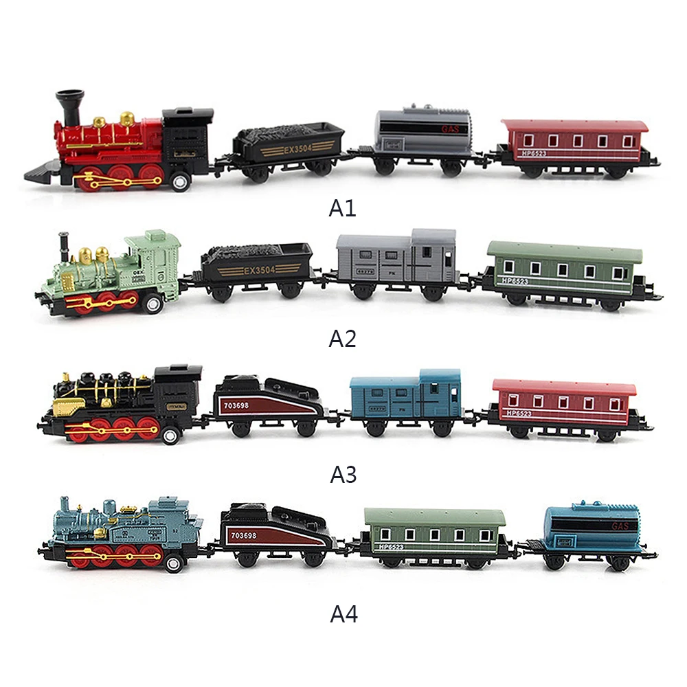 Лидер продаж детский паровой поезд в стиле ретро Набор игрушечных машинок из