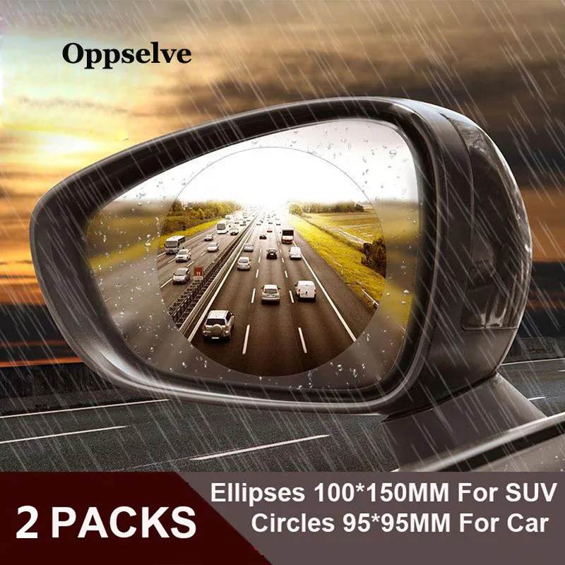 Oppselve, 2 шт., Автомобильное зеркало заднего вида, непромокаемая пленка, 0,15 ММ, прозрачное зеркало заднего вида, противотуманная защитная пленка, оконные фольги, автомобильные наклейки
