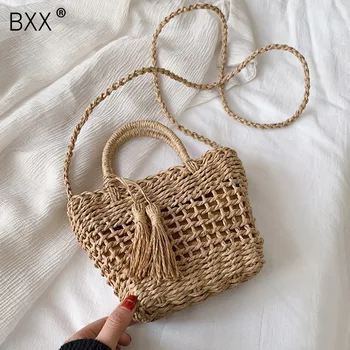 

[BXX] Vintage Weaving Crossbody Bags For Women 2020 Summer Beach Bag Ladies Shoulder Messenger Bag Female Travel Handbag HL358