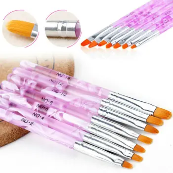 

Addfavor Acrylic Nail Art Brush Kit UV Gel Polish Painting Drawing Brushes Pen Nail Dotting Manicure Clean Brush Tools