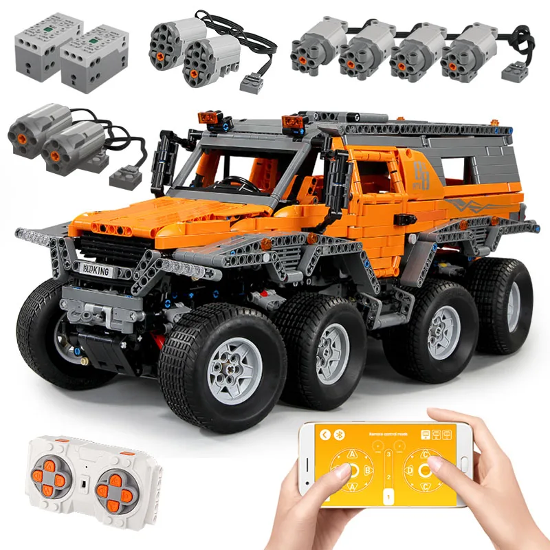 Mould King RC Blocks 13088 Avtoros Shaman 8x8 Compatible 23011Technic MOC 5630 Building Bricks Educational Toys Gift - Цвет: 13088 with APP RC