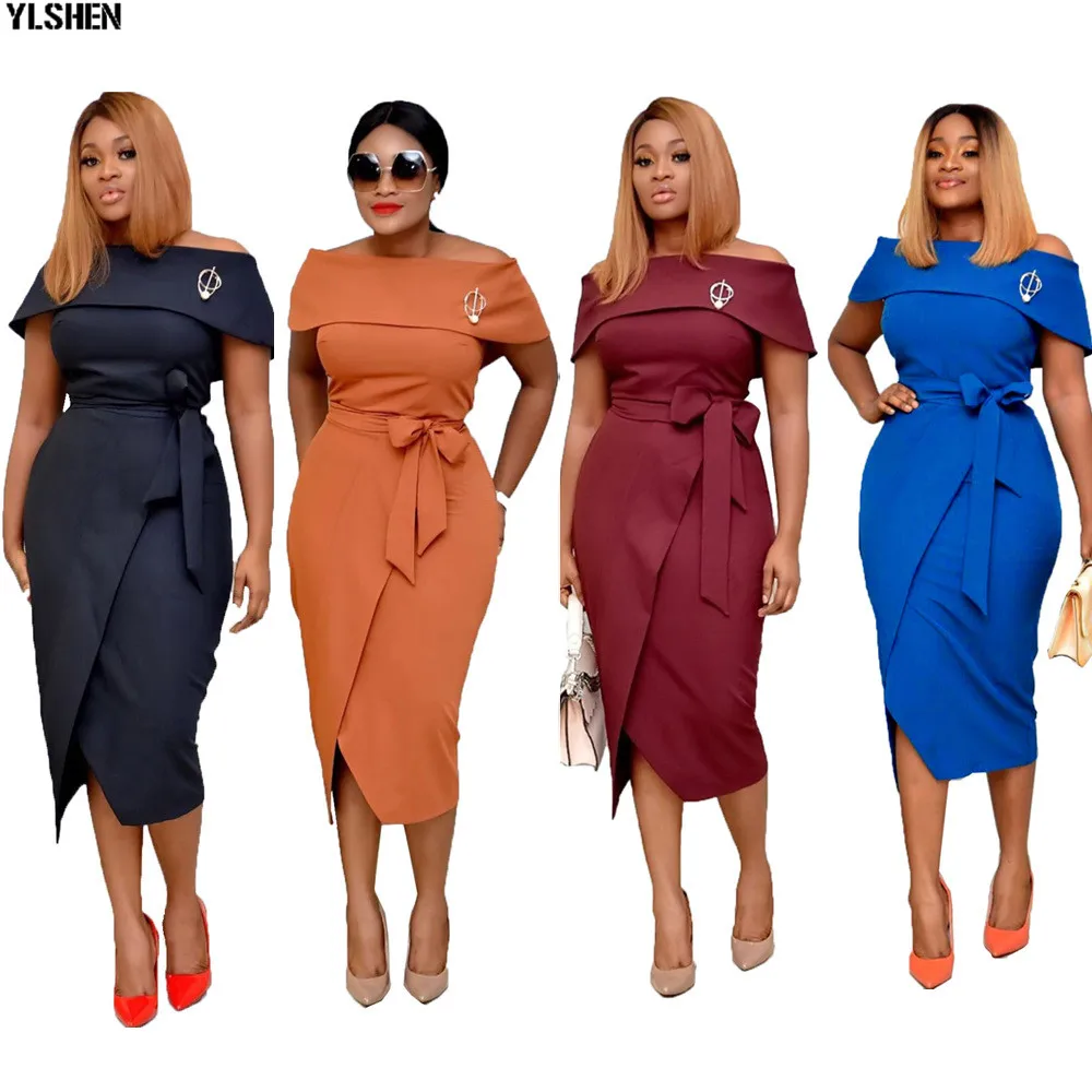 2019 New Arrival Spring and Autumn African Dresses for Women Plus Size Off Shoulder Long Africa Dress African Clothes M-XXL 01