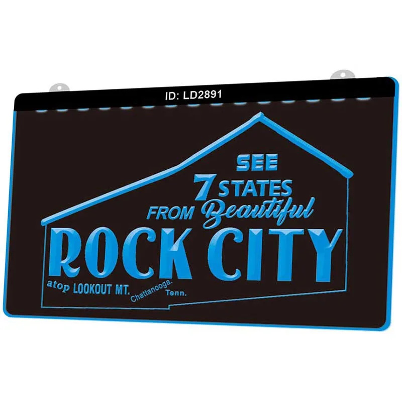 LD2891 Rock City See 7 States новый 3D гравировальный светодиодный светильник несколько