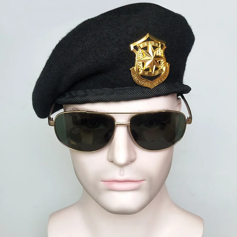 Man Wool Beret Hat Police Painter Caps 