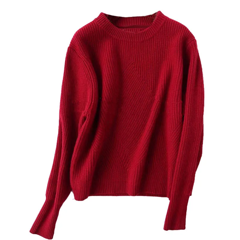 utumn and winter woolen sweater women's round neck Pullover Sweater loose large knitwear Korean thickened cashmere sweater women