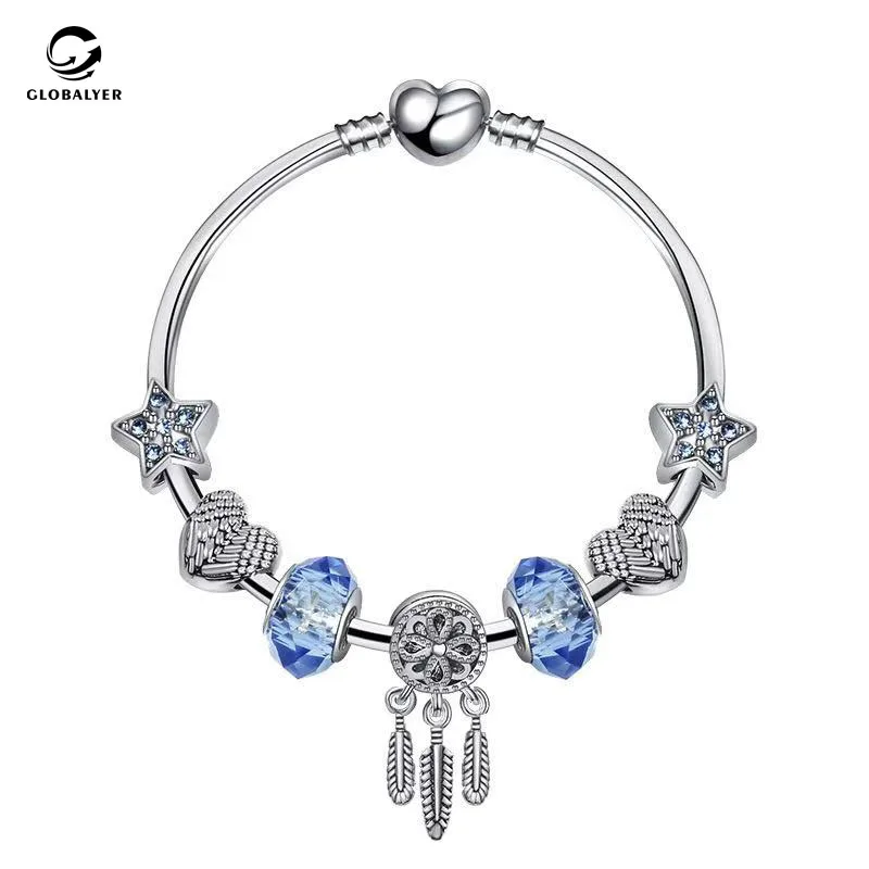 Европейский и американский guardian dream Blue star Ловец снов браслет креативный сердце