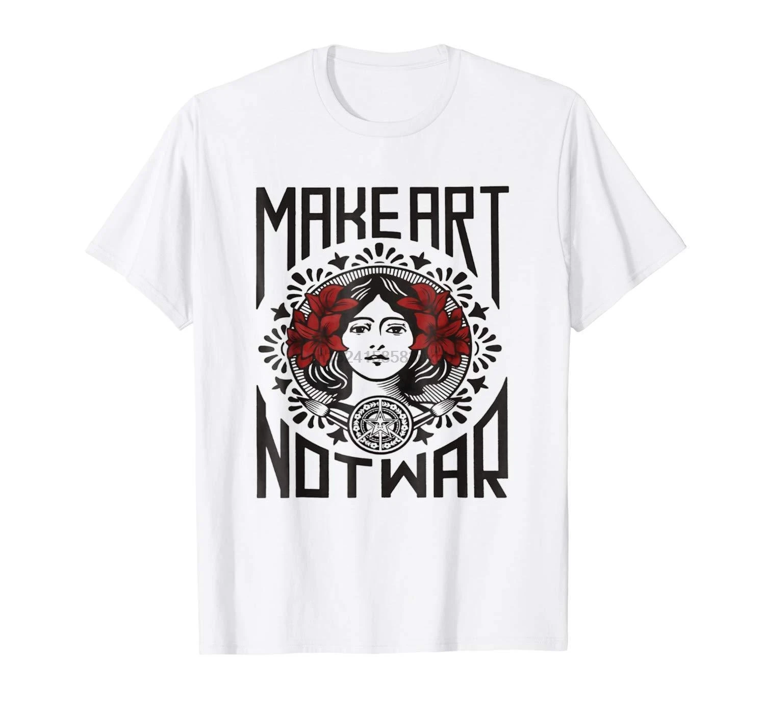 Белая футболка Make Art not War Frank Shepard Fairey мультяшная унисекс новая модная бесплатная