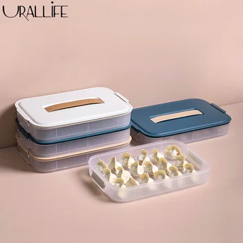 

Urallife Portable Dumpling Storage Box Household Refrigerator Storage Case Multilayer Food Storage Can For Kitchen Home Using