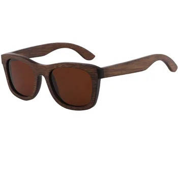 

100% Handmade bamboo frame galsses sun glasses men women fashion polarized brown bamboo wood sunglasses