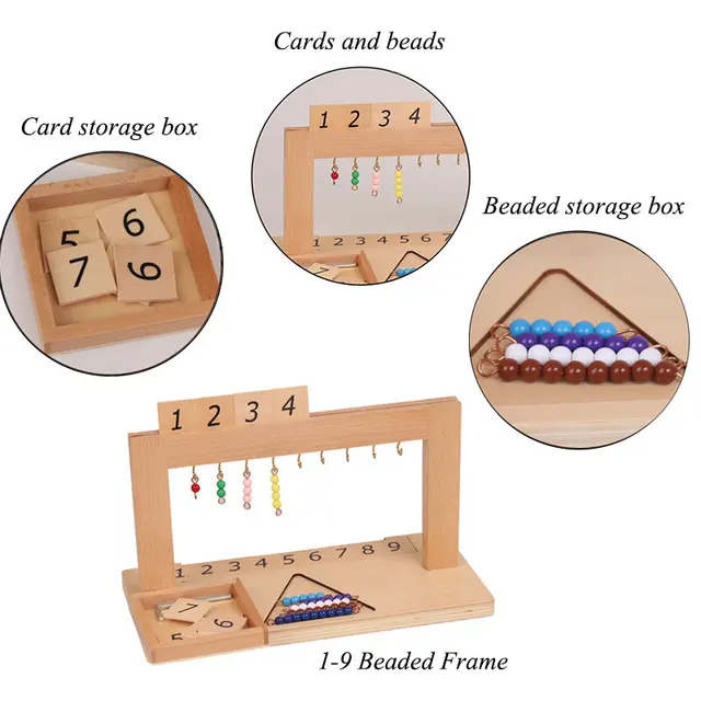 Montessori Numbers 1-20 International Version Beaded Frame Mathematical Toys Color Beaded Step Ten Board Group Educational Toys 6