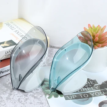 

Drain Soap Holder Box Bathroom Shower Soap Storage Box Tray Rack Leaf Shape