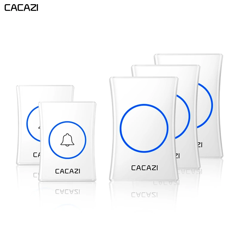 CACAZI Intelligent Home Wireless Doorbell 300M Remote US EU UK Plug Battery Waterproof Call Ring Bell 1 2 button 3 Receiver |