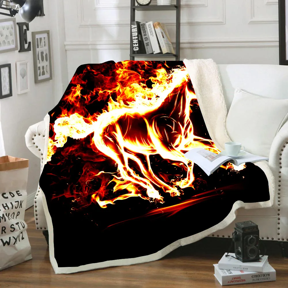 

Vhorse Series 3D Digital Printing Shu Velveteen Blanket Double Layer Thick Berber Fleece Blanket