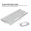 2.4G Wireless Keyboard and Mouse, Russian Layout U.S. Layout, Compact, Convenient, Ultra Thin, Ergonomic, Silver White ► Photo 2/6