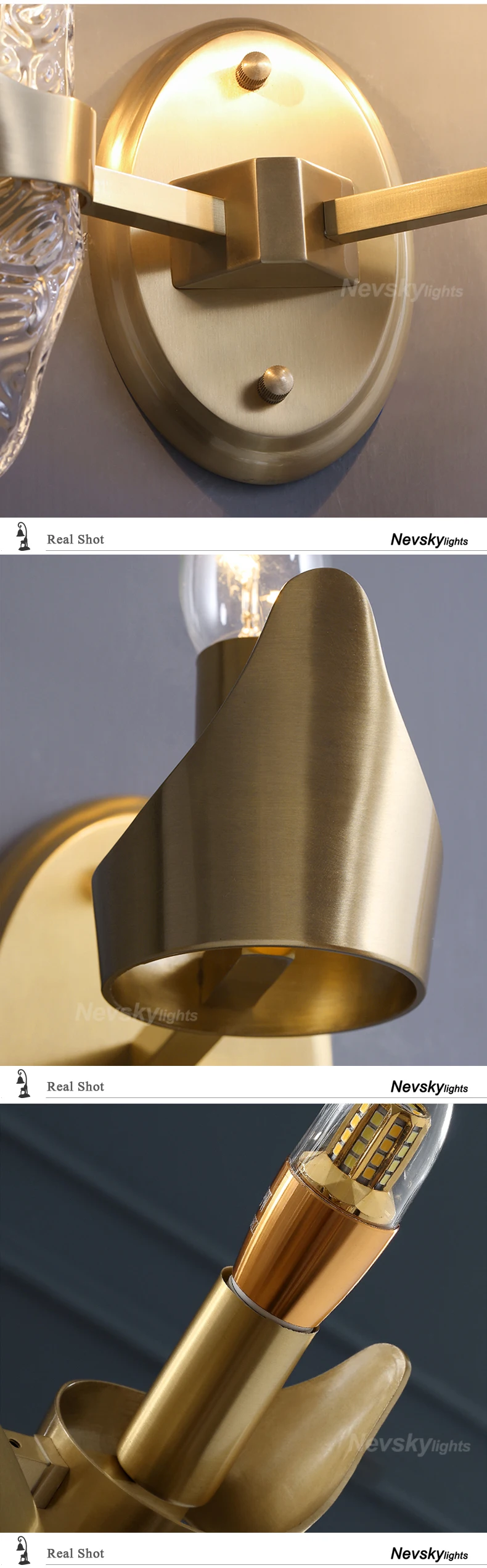 Стеклянная настенная лампа для прихожей светодиодный светильник для внутреннего освещения настенный светильник современное Домашнее освещение украшение для домашнего декора бра медная лампа дизайн фойе