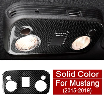 

For Ford Mustang 2015-2019 Car-Stying Reading Light Control Panel Trim Auto Sticker Decoration Real Carbon Fiber Accessories
