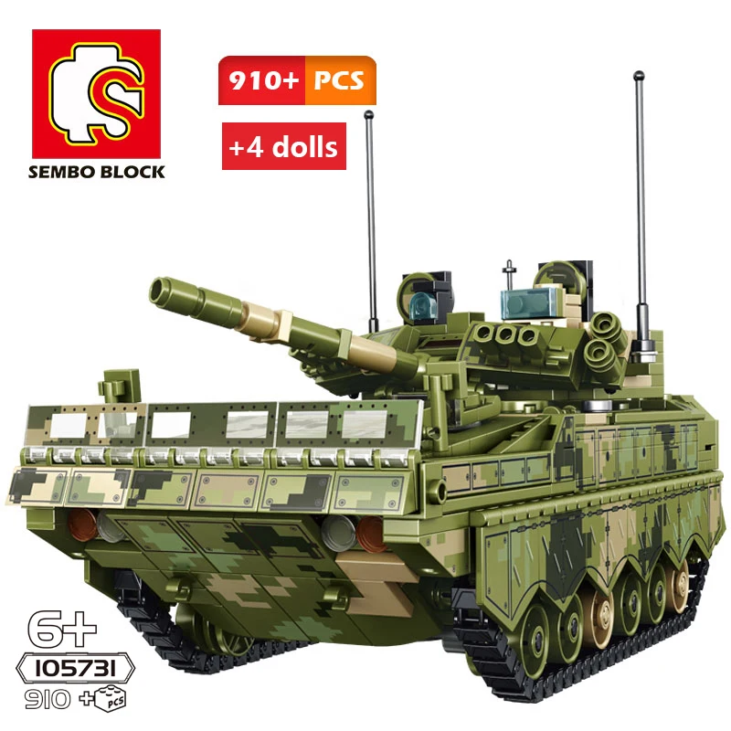 

SEMBO Military Fighting Vehicle Panzer Tank Model Toys Bricks Technic Truck Soldier Figures Building Blocks Gifts for Kids Boys