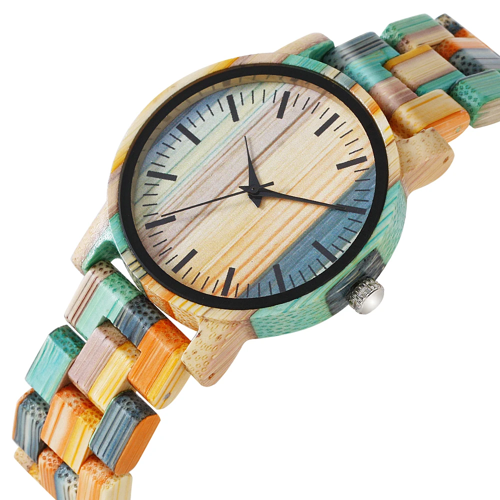QW спортивные Быстрая водонепроницаемые бамбуковые наручные часы женские деревянные часы