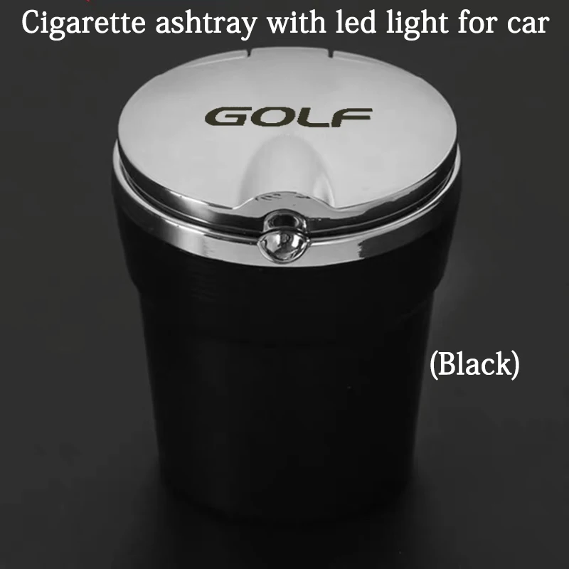

Car Accessories Ashtray with LED Light Cigarette Smoke Travel Remover Cylinder Car Smokeless Smoke Cup HolderFor Volkswagen Golf