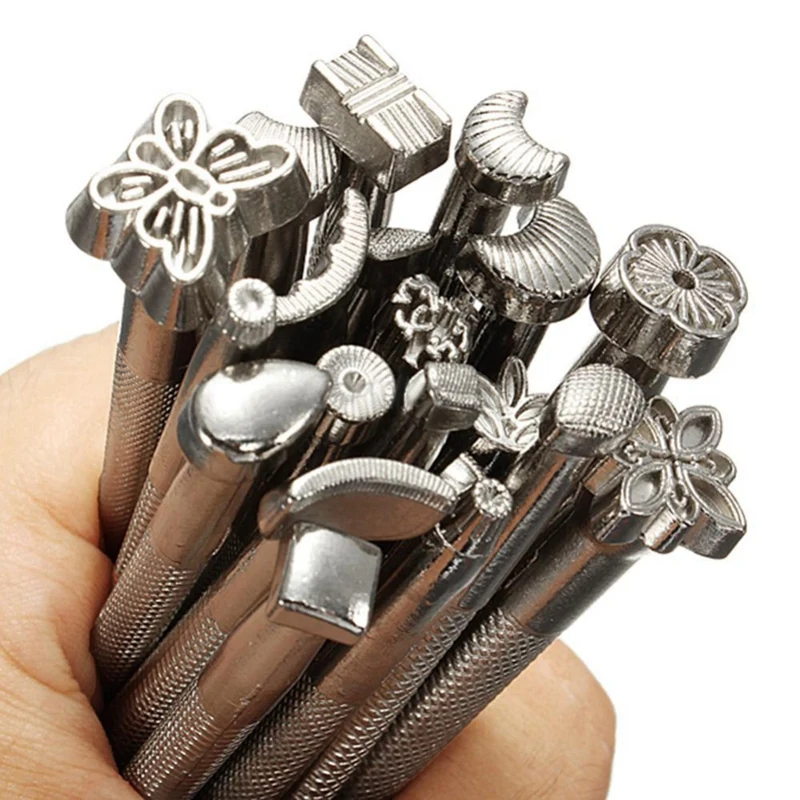 25 Pcs Craft Leather Carving Knife Blade Tools Stamps For Needlework Leather Hammer Embossing Beveler Kit Diy Leather Craft