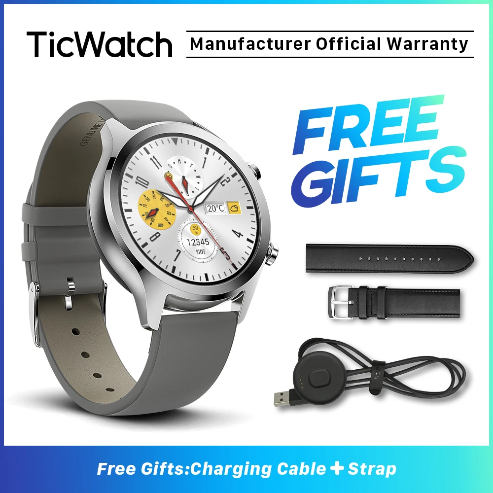 Ticwatch C2 Серый Смарт часы Bluetooth спортивные GPS Android и iOS Совместимость NFC оплаты IP68 2