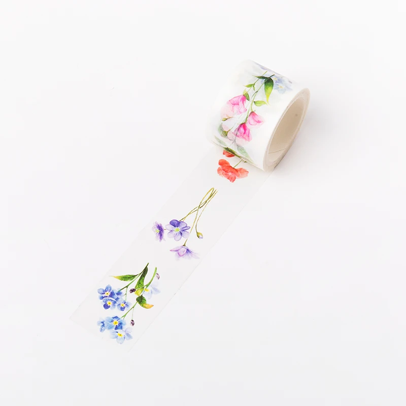 Милые кавайные растения цветы японская маскирующая васи лента декоративная клейкая лента Decora Diy Скрапбукинг наклейка этикетка канцелярские товары - Цвет: S6