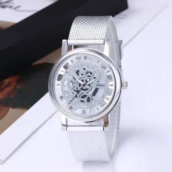 

2020 New Skeleton Wrist Watch Men Simple Style Mesh Belt Bracelet Quartz Watches Men Luxury Women Watches Relogio Feminino