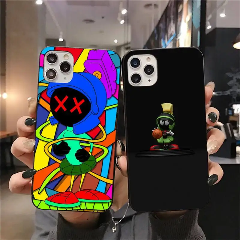 Чехол-накладка для iPhone 11 pro XS MAX 8 7 6 6S Plus X 5S SE 2020 XR с изображением Марвина черного