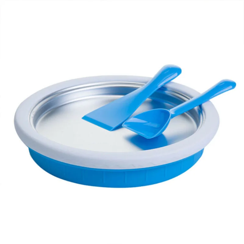 

Non-Electronic Instant Ice Cream Maker Plate Fried Icecream Ice Roll Pan Machine freeze Yogurt (Blue)