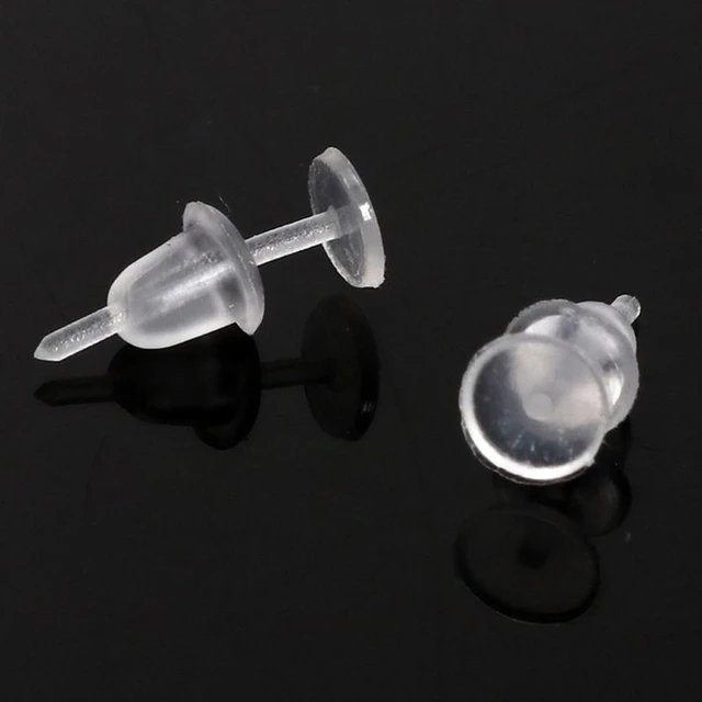 Earring Posts and Backs, Plastic Lightweight 100 pcs Hypoallergenic Earring  Supplies,Anti Allergy (5mm)