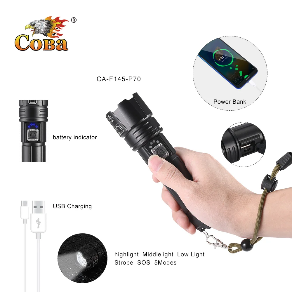 4000LM P90 led flashlight tactical light 18650 super bright usb rechargeable 3 modes Aluminum shell Field supplies dropshipping | Лампы и