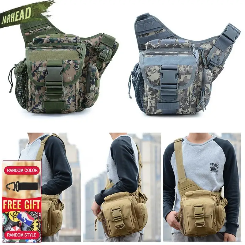 Military Tactical Shoulder Bag 900D Oxford Men Outdoor Camera Bag for Climbing Camping Fishing Trekking Molle