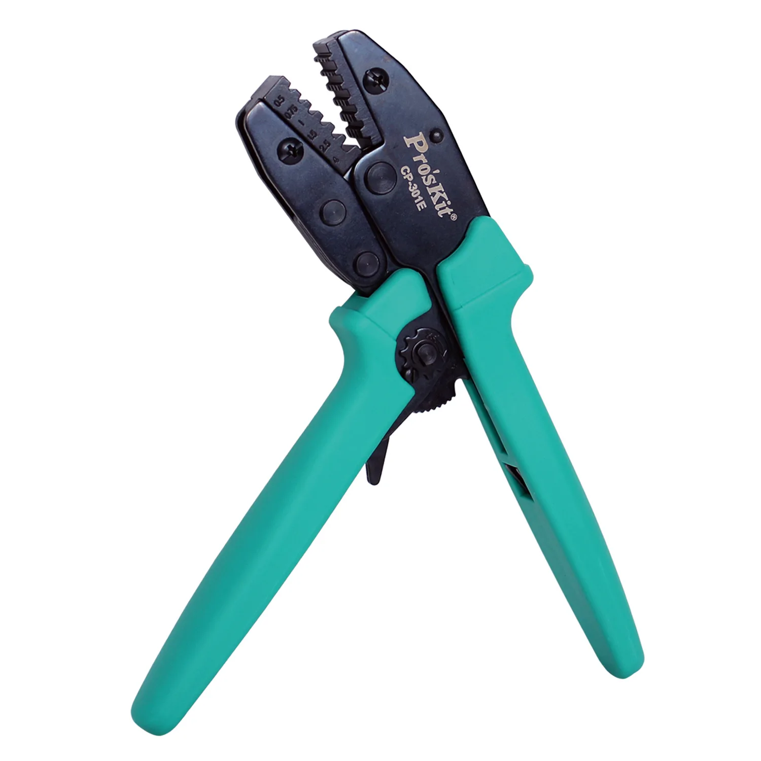 

Taiwan Po Workers CP-301E Europe Terminal Ratchet Wheel Press Plier (Alternative 6PK-301E)