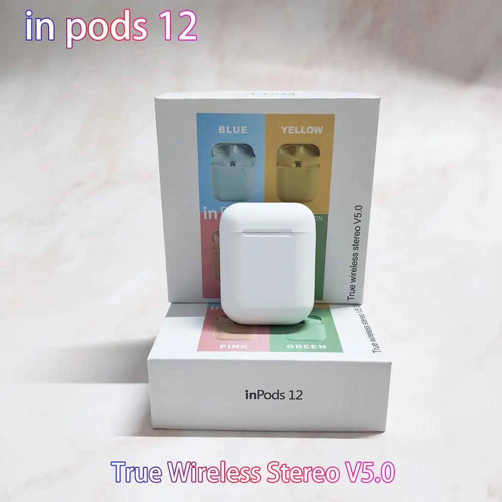 White inpods Inpods 12 Bluetooth гарнитура i11 tws беспроводные наушники Mini i7s Беспроводная Bluetooth 5,0 гарнитура для Apple Android Phone lk te9 - Цвет: White inpods